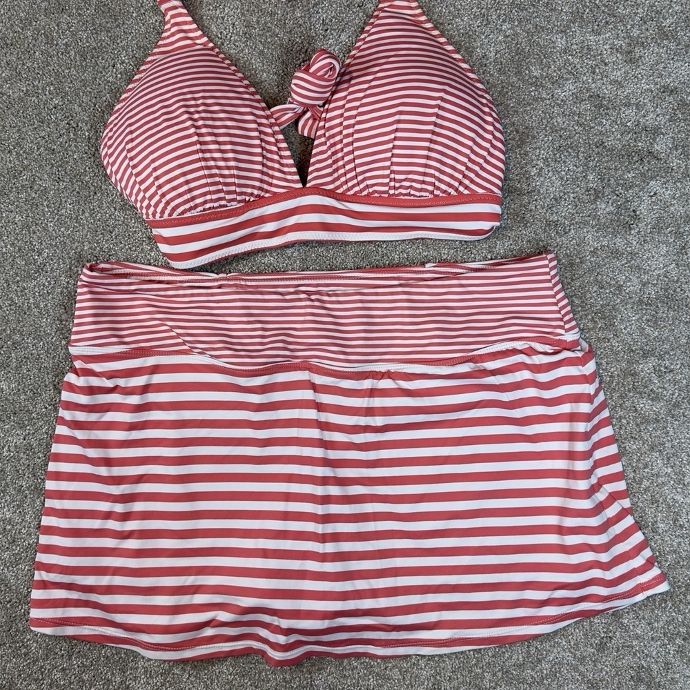 Tommy Bahama Women's XL Breaker Bay Swim Skort Bikini Halter Reversible Swimsuit - Picture 8 of 16